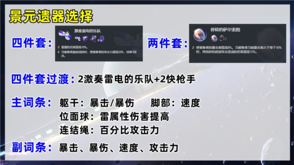 手游攻略-崩坏星穹铁道景元遗器选择什么好？