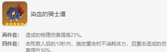 手游攻略-原神染血的骑士道圣遗物适合谁？